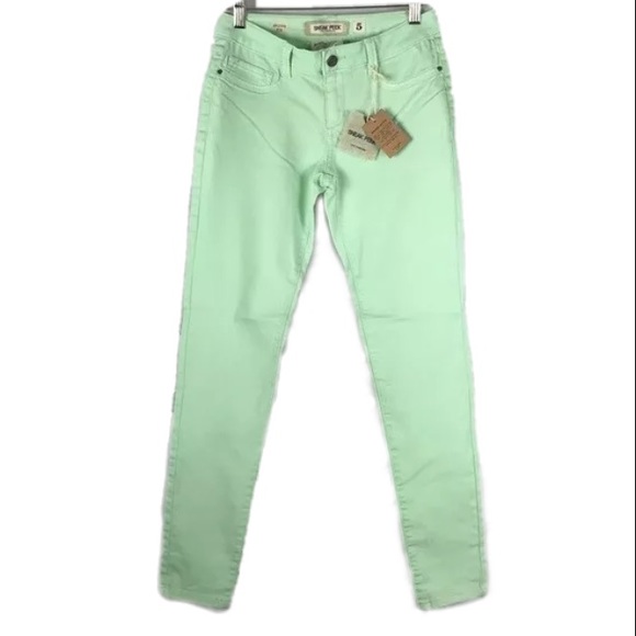 Light Green Sneak Peek Skinny Jeans Size 3 juniors - Picture 1 of 9